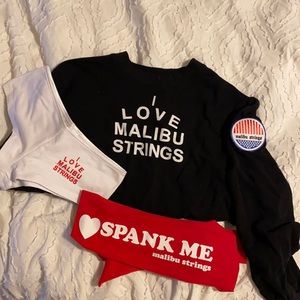 Malibustrings Sweatshirt, bottoms and tube top combo will not separate